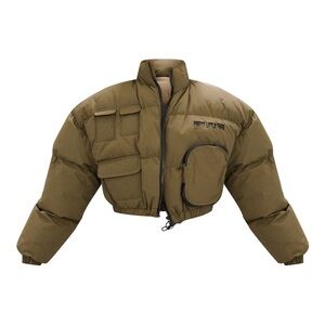 PrettyLittleThing Khaki Puffer Coat